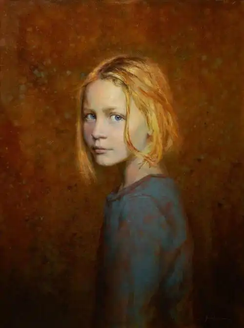 油画有趣而独特的人物肖像画美国画家塞思哈维坎普