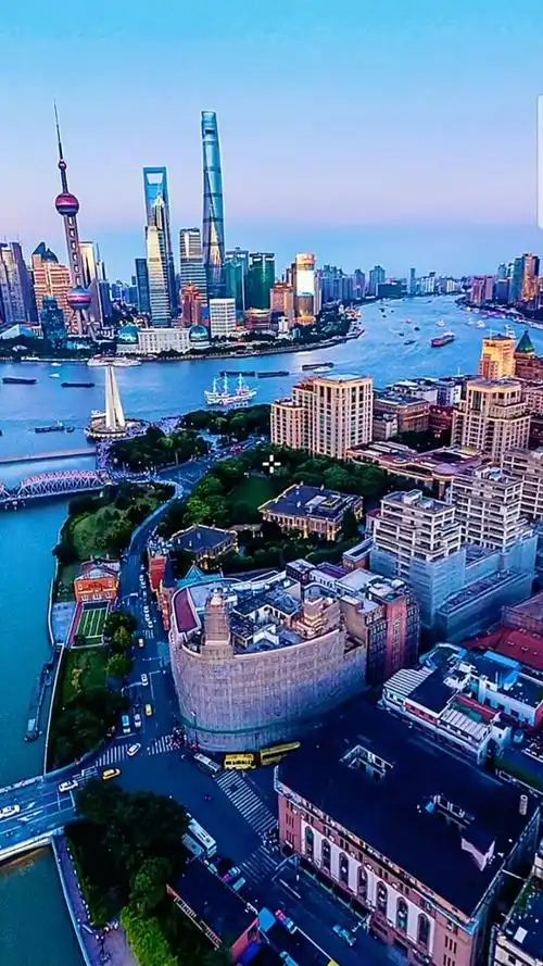 上海市外滩风景 #航拍 #旅游