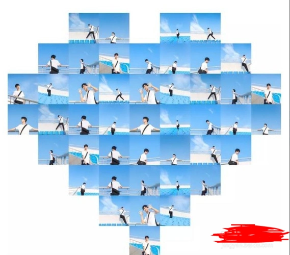 谁有抖音上九宫格拼接成一个心形图案 求图