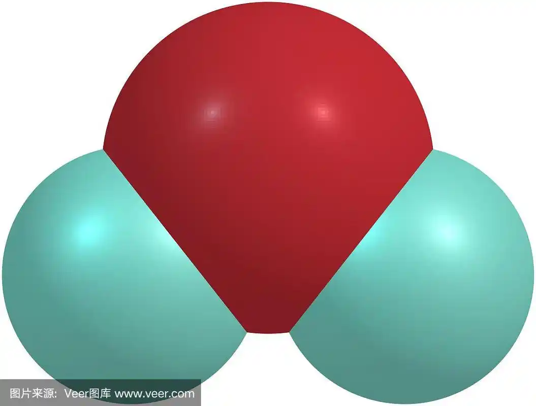水分子结构孤立于白色
