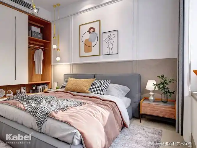 卧室艺术漆背景墙效果图-卧室床头艺术漆装修效果图_卧室_床头_艺术