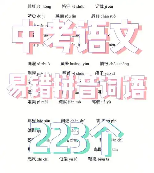 可打印中考易错拼音词语辨认223个