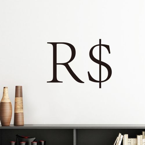 货币符号巴西雷亚尔墙贴壁纸房间贴花海报不干胶车贴室内装饰
