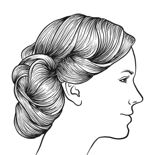 线条手绘女子侧脸矢量素材