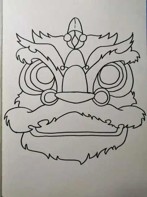 中国风舞狮中国风简笔画晨光怎么样记号笔