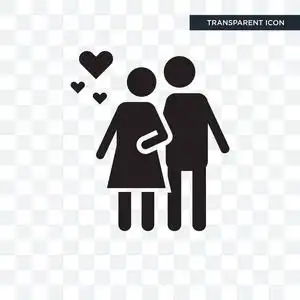 在透明背景上隔离的一对矢量图标, 情侣 lo照片
