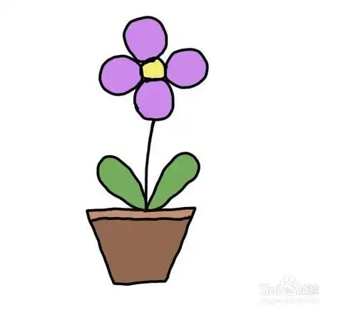 儿童简笔画小花颜色