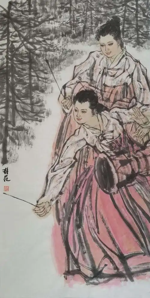 李雄范《朝鲜族人物画》
