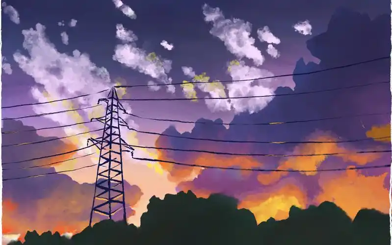 晚霞|水彩风景插画