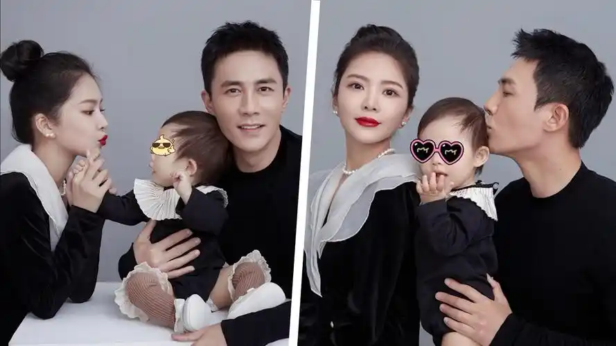 杜淳晒全家福合照!三人紧贴互相依偎,一岁蛋饺吃手手超可爱