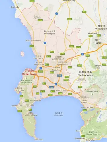 开普敦地图_开普敦地图中文版_开普敦旅游地图