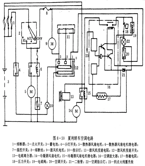 夏利空调电路图