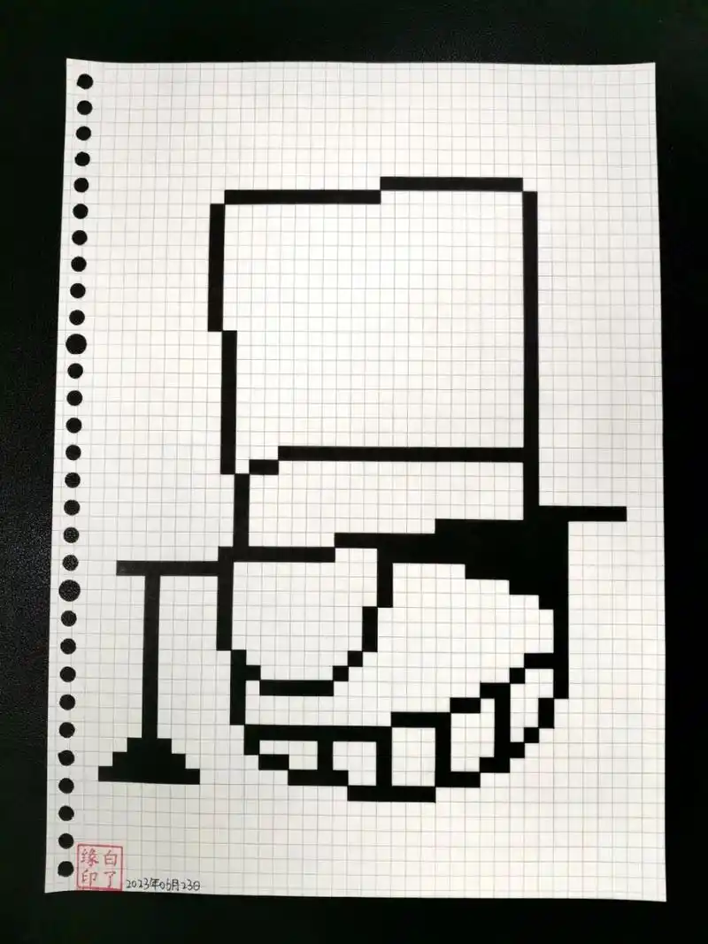 像素画 怪盗基德 临摹非原创 a4网格本 5mm格子 43701536 #像素画
