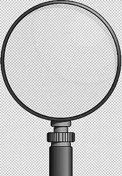 手绘黑框放大镜免抠png透明图层素材