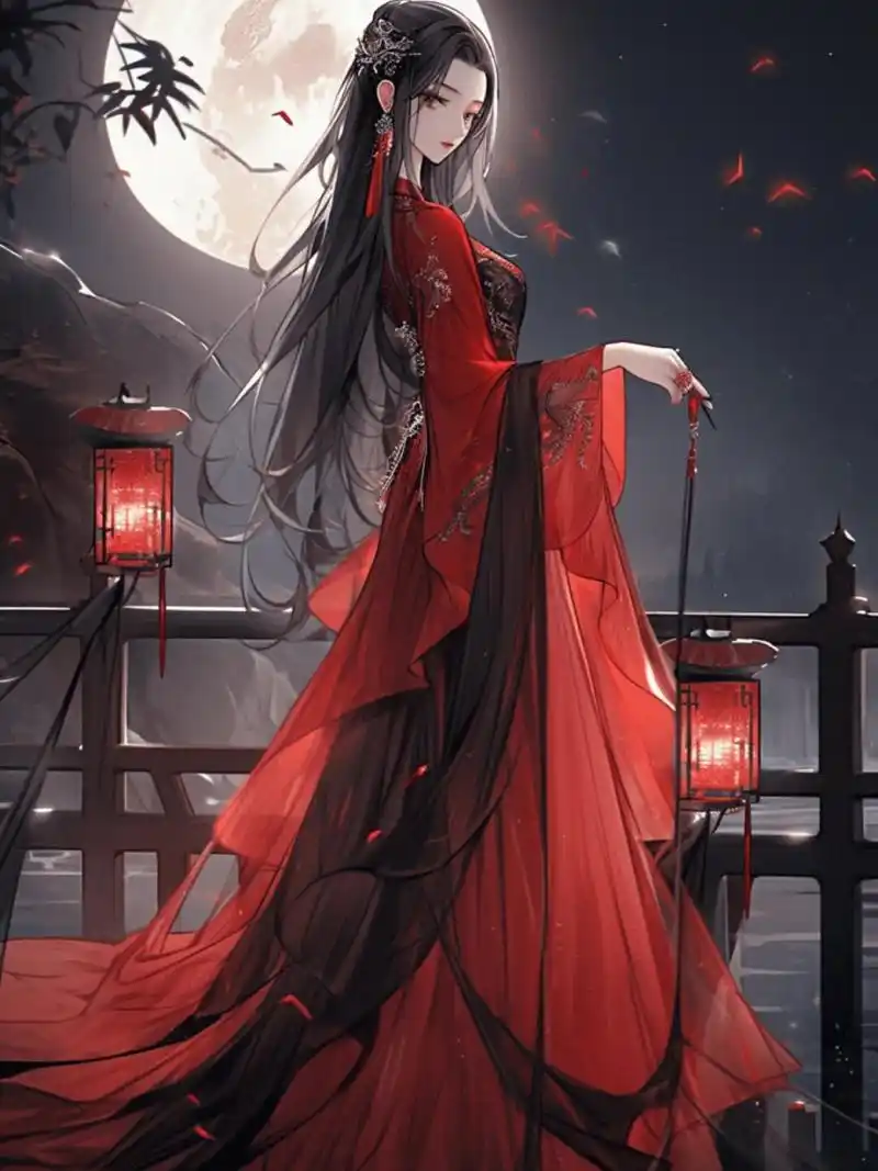 古风美人-红衣  那一抹鲜艳的红色,仿佛是她内心的热烈与激情.