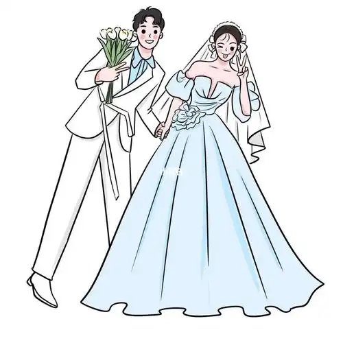 偿手绘婚礼卡通人形立牌