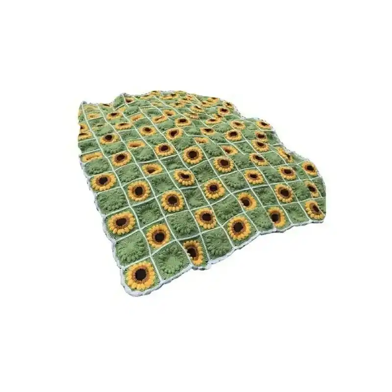 手工向日葵花毯,#手工毛线编织 #爱生活爱编织 #玩毛线 # - 抖音