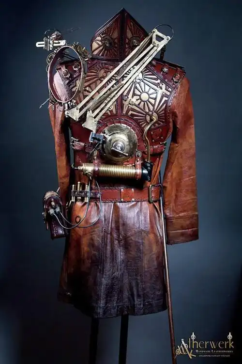蒸汽朋克皮大衣.正面,侧面,背面~(by atherwerk)
