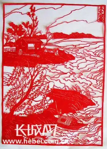 长城风景剪纸中国新款复印新款黑白长城龙 剪纸图案 练习稿 刻纸图样