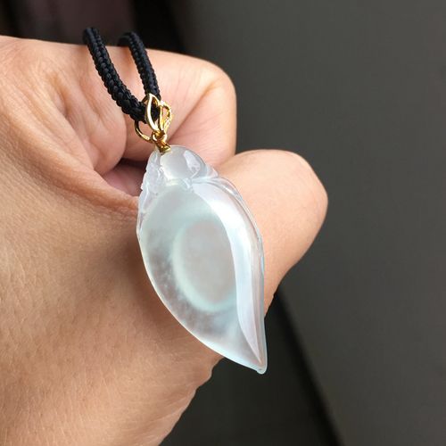 天然扣头吊坠女士福瓜饱满冰种起镶嵌金镶嵌18k颈饰