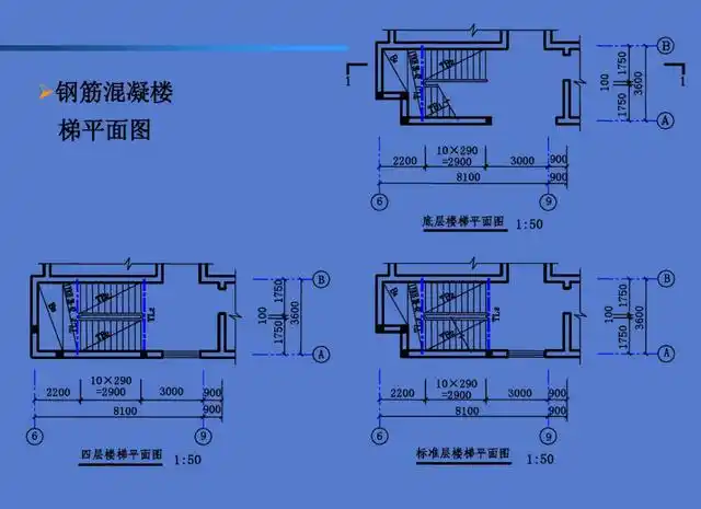 钢筋混凝土楼梯平面图