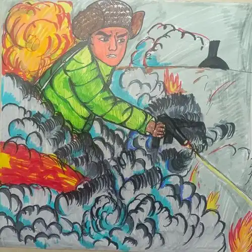 "喜迎二十大 庆祝建团百年 我心目中的英雄"儿童画作品