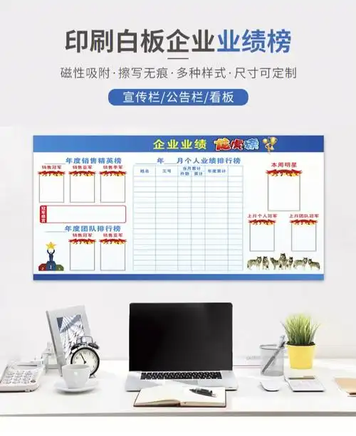 太阳每日推荐磁性软白板业绩榜墙贴