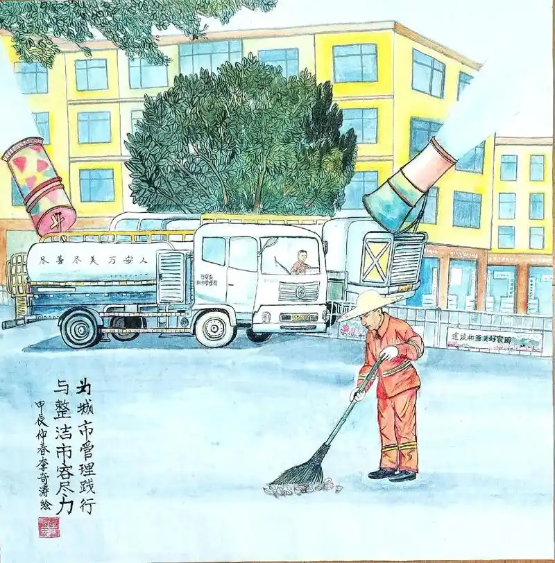 美丽的风景在身边#绘画分享 #带你走进画里 #原创手绘 #春 - 抖音