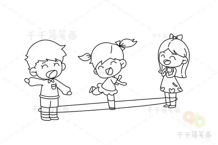 幼儿园的一天自由活动简笔画图片