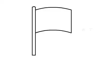 简笔画红旗的画法 简笔画动画教程之红旗旗帜的绘画分解步骤