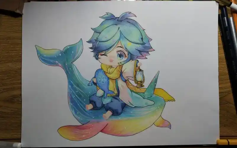 王者荣耀庄周-云端筑梦师(彩铅)