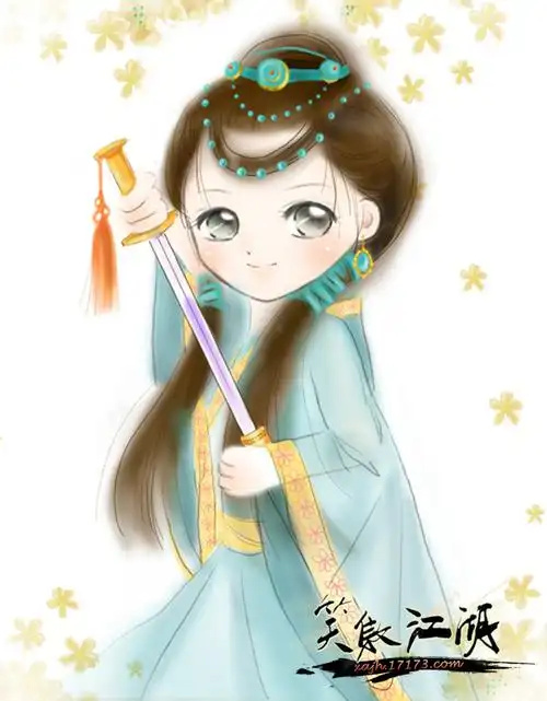 【 玩家手绘:笑傲江湖任盈盈q版漫画】