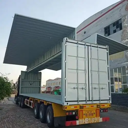 货车集装箱 16米半挂车侧开门飞翼集装箱房 9.6米双侧展翼车厢