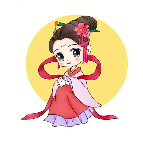 免抠元素国潮人物形象嫦娥奔月