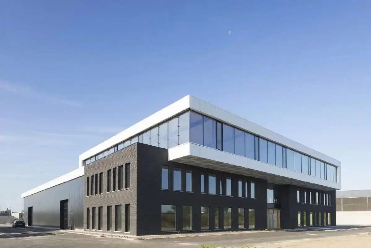 工厂车间厂房效果图设计 钢结构厂房外立面铝板厂房效果图设计,玻璃