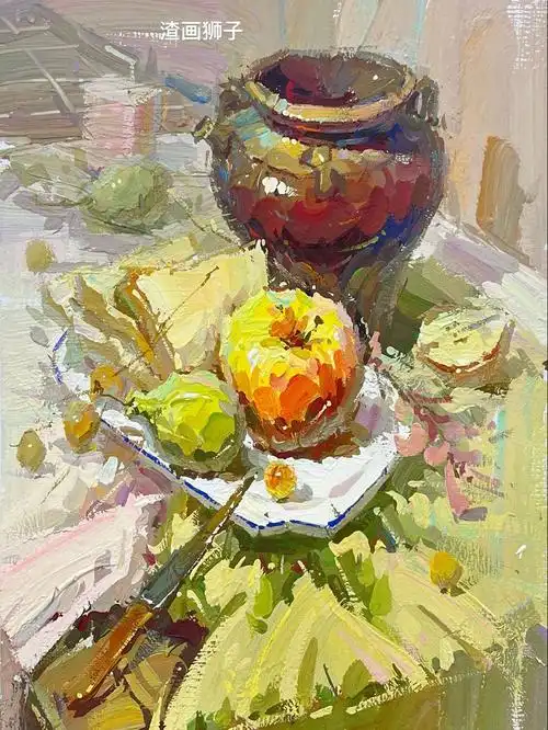 色彩静物水果陶罐类步骤图