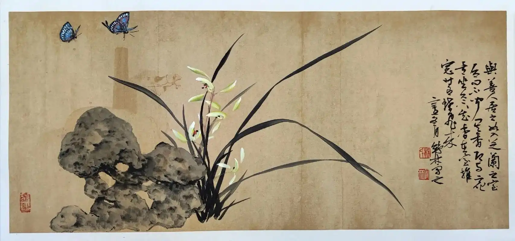 国画作品欣赏 仿古兰花 - 抖音