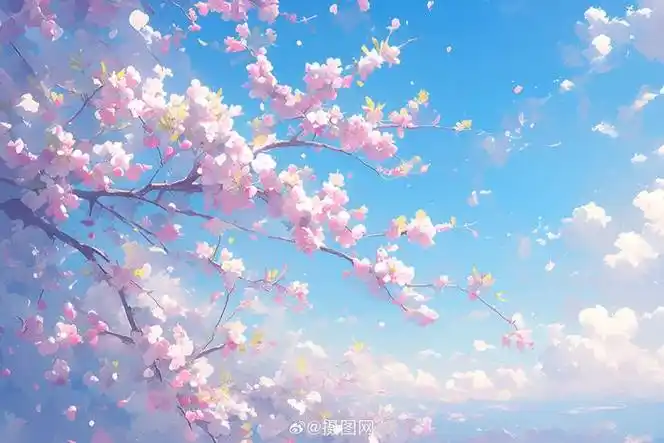插画分享 | aigc粉色樱花背景图 版权素材 by 摄图网