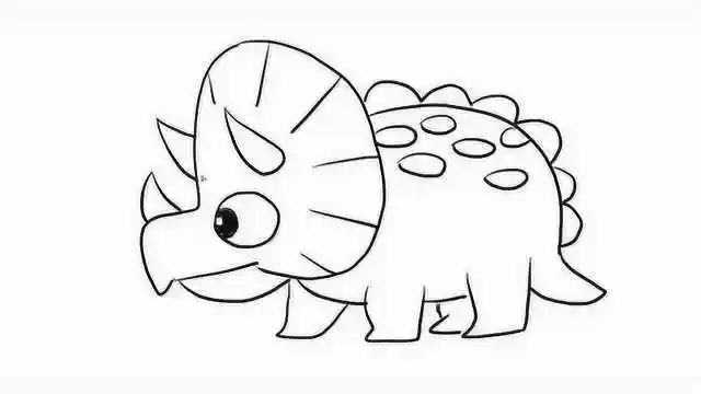 可爱的恐龙之三角龙亲子绘画儿童简笔画视频 宝宝轻松学画画