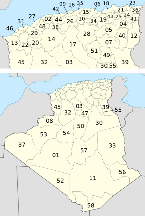方舆- 万国区划 - 阿尔及利亚内阁决议在南部增设10个省(20191126)