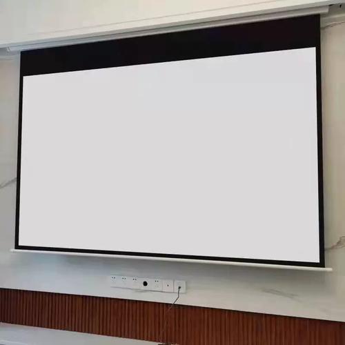 京台投影幕布100寸白塑白软玻珠电动幕120寸投影幕支持定做包安装