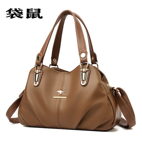 袋鼠【人气旗舰】包包女包时尚单肩斜挎包大容量潮气 黄色