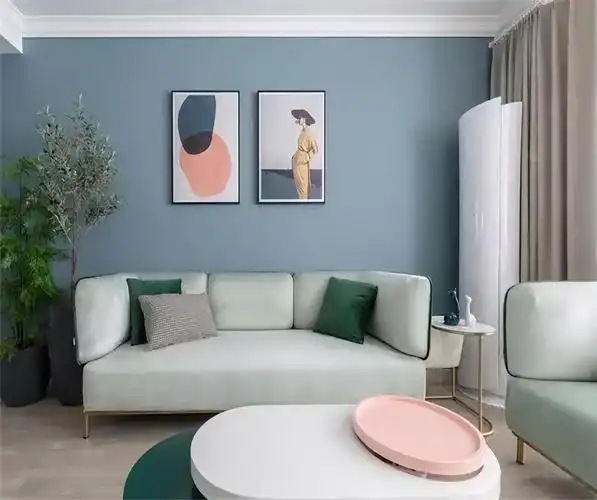 客厅几乎就是家具,背景墙简单的组合就可以了.