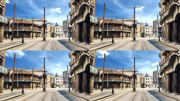 旧社会城镇老建筑老生活场景