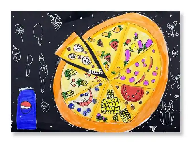 美味的披萨  #儿童绘画  #创意美术