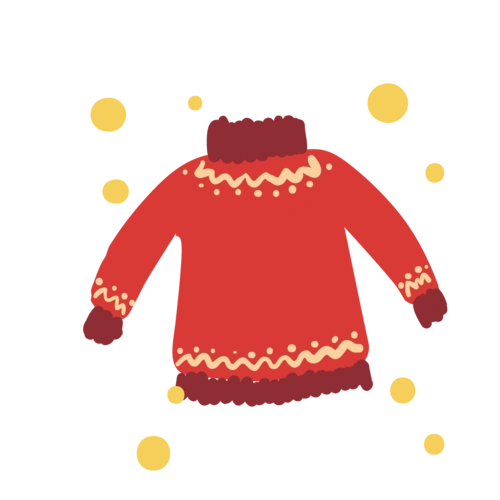 红色装饰毛衣图片