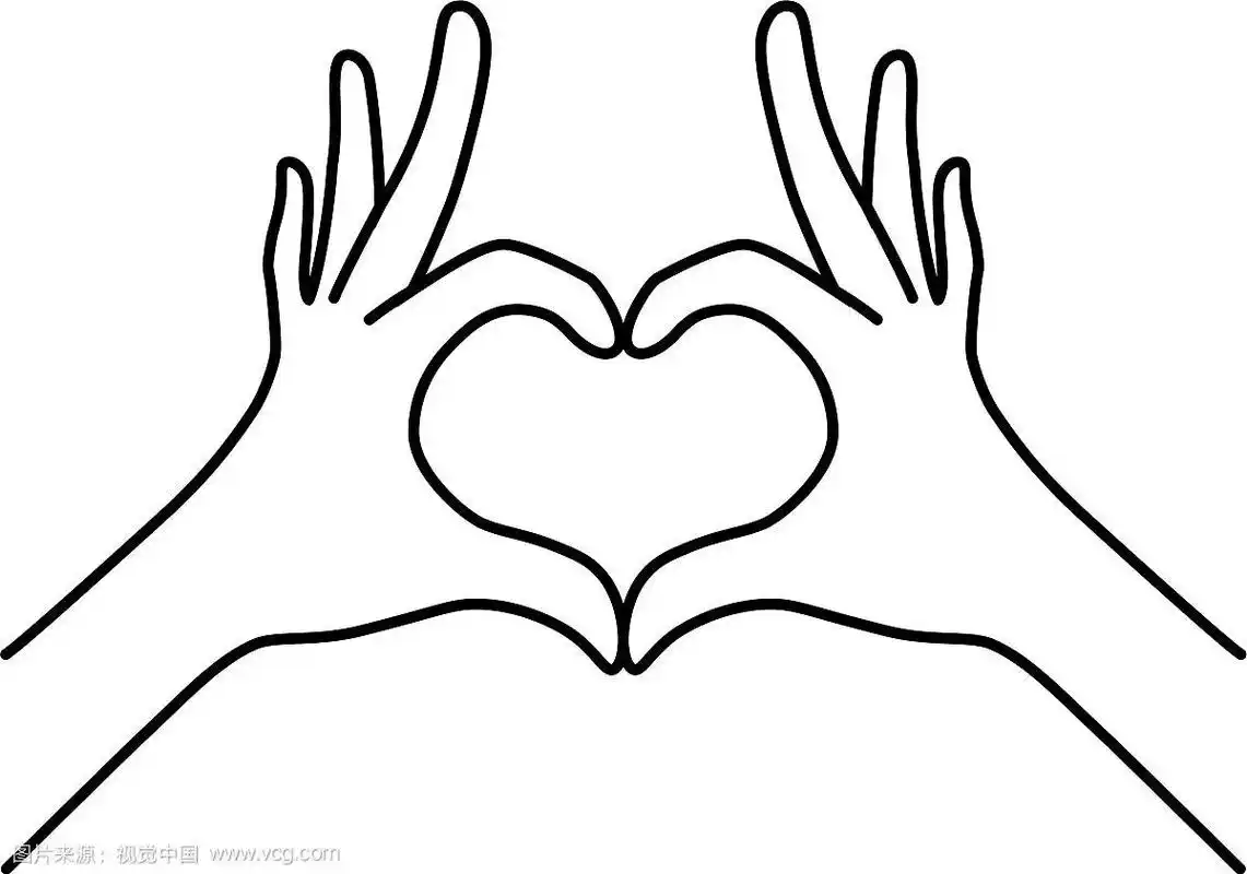 细线心手势黑色图标