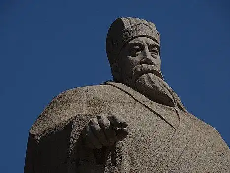 侯谏圆鼎壁画周文王礼贤下士河南安阳羑里城周文王像周文王塑像周文王