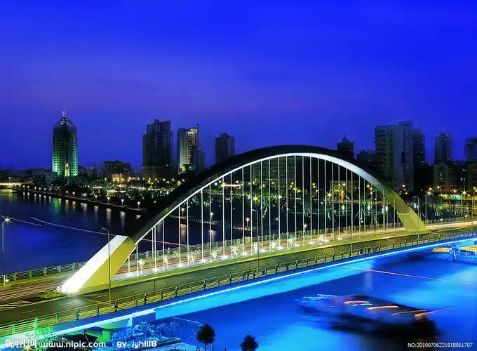 宁波琴桥夜景图片