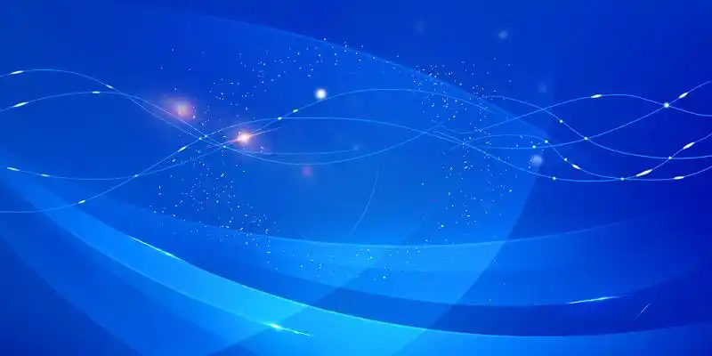 蓝色科技感光效礼花企业年度总结会议展板背景